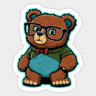 Nerdy Bear Sticker